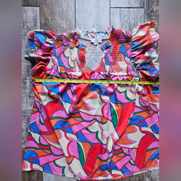 NWOT Anthropologie Entro Mallory Top - Flirty, Boho, Disco Chic, Blouse, Size M - Picture 4 of 9